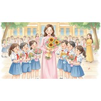 Các tranh vẽ Ngày nhà giáo Việt Nam 20/11