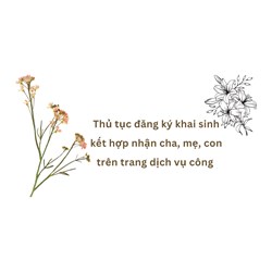 Thủ tục đăng ký khai sinh kết hợp nhận cha, mẹ, con trên trang dịch vụ công