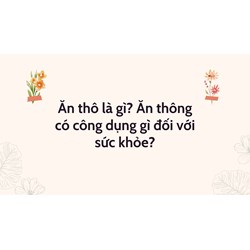 Ăn thô là gì? Ăn thông có công dụng gì đối với sức khỏe?