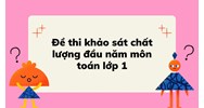 Đề thi khảo sát chất lượng đầu năm môn toán lớp 1