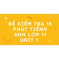 Đề kiểm tra 15 phút Tiếng Anh lớp 11 Unit 1