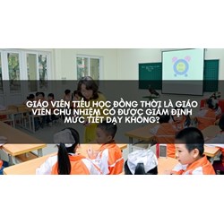 Giáo viên tiểu học đồng thời là giáo viên chủ nhiệm có được giảm định mức tiết dạy không?
