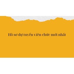 Hồ sơ dự tuyển viên chức mới nhất
