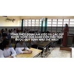 Tổng thời gian làm việc và các dịp được nghỉ của giáo viên tiểu học được quy định như thế nào?