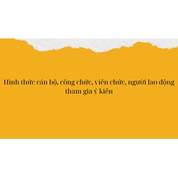 Hình thức cán bộ, công chức, viên chức, người lao động tham gia ý kiến