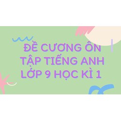 Đề cương ôn tập tiếng Anh lớp 9 học kì 1 chi tiết nhất