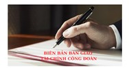 Tải biên bản bàn giao tài chính công đoàn mới nhất