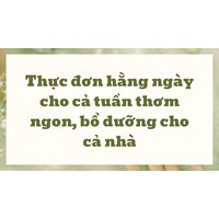 Thực đơn hằng ngày cho cả tuần thơm ngon, bổ dưỡng cho cả nhà