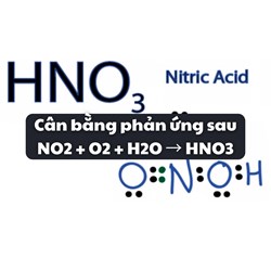 Cân bằng phản ứng sau NO2 + O2 + H2O → HNO3