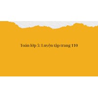 Toán lớp 5 : Luyện tập trang 110