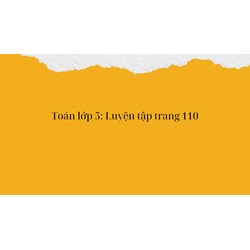 Toán lớp 5 : Luyện tập trang 110