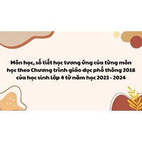 Môn học, số tiết học tương ứng của từng môn học theo Chương trình giáo dục phổ thông 2018 của học sinh lớp 4