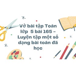 Vở bài tập Toán lớp 5 bài 165 - Luyện tập một số dạng bài toán đã học