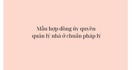 Mẫu hợp đồng ủy quyền quản lý nhà ở chuẩn pháp lý