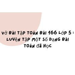 Vở bài tập Toán bài 166 lớp 5 : Luyện tập Một số dạng bài toán đã học