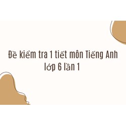Đề kiểm tra 1 tiết môn Tiếng Anh lớp 6 lần 1