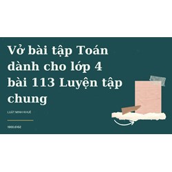 Vở bài tập Toán dành cho lớp 4 bài 113 Luyện tập chung