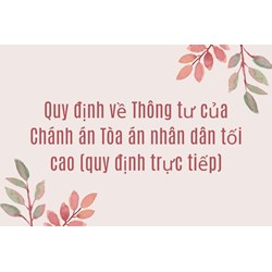 Quy định về Thông tư của Chánh án Tòa án nhân dân tối cao (quy định trực tiếp)