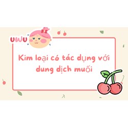 Kim loại có tác dụng với dung dịch muối
