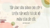 Tập làm văn dành cho lớp 4: Luyện tập miêu tả các bộ phận của cây cối