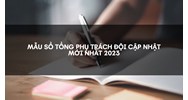 Mẫu sổ tổng phụ trách đội cập nhật mới nhất