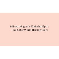 Bài tập tiếng Anh dành cho lớp 11 Unit 8 Our World Heritage Sites