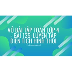 Vở bài tập Toán lớp 4 - bài 135: Luyện tập Diện tích hình thoi
