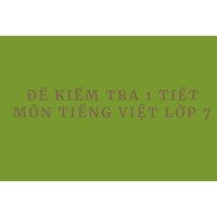 Đề kiểm tra 1 tiết môn Tiếng Việt lớp 7