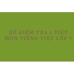Đề kiểm tra 1 tiết môn Tiếng Việt lớp 7