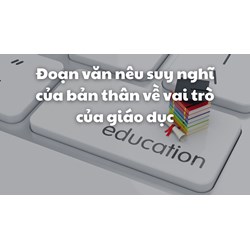 Đoạn văn nêu suy nghĩ của bản thân về vai trò của giáo dục