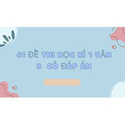 41 đề thi học kì 1 Văn 8  có đáp án