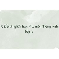 5 Đề thi giữa học kì 1 môn Tiếng Anh lớp 3