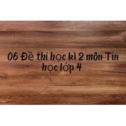 06 Đề thi học kì 2 môn Tin học lớp 4