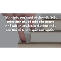 Suy nghĩ về câu nói Mỗi cuốn sách đều là một bậc thang nhỏ ...