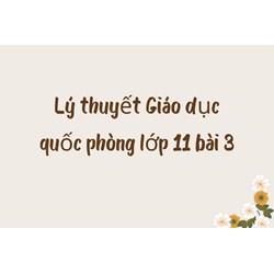 Lý thuyết Giáo dục quốc phòng lớp 11 bài 3
