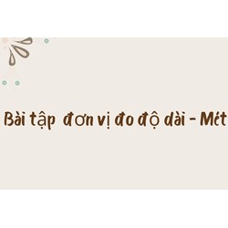 Bài tập  đơn vị đo độ dài - Mét