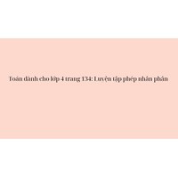 Toán dành cho lớp 4 trang 134: Luyện tập phép nhân phân số