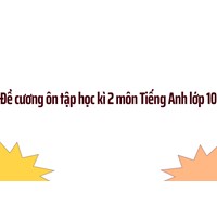 Đề cương ôn tập học kì 2 môn Tiếng Anh lớp 10