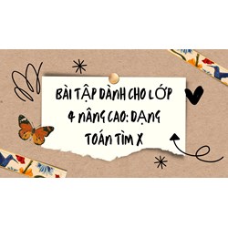 Bài tập dành cho lớp 4 nâng cao: Dạng toán tìm X