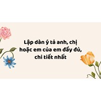 Lập dàn ý tả anh, chị hoặc em của em đầy đủ, chi tiết nhất