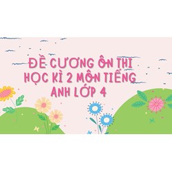 Đề cương ôn thi học kì 2 môn Tiếng Anh lớp 4