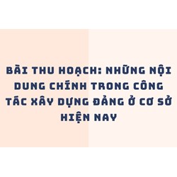 Bài thu hoạch: những nội dung chính trong công tác xây dựng Đảng ở cơ sở hiện nay