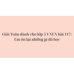 Giải Toán dành cho lớp 5 VNEN bài 117: Em ôn lại những gì đã học