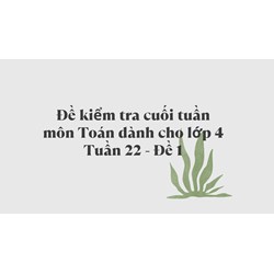 Đề kiểm tra cuối tuần môn Toán dành cho lớp 4 Tuần 22 - Đề 1