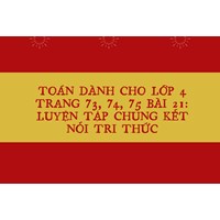 Toán dành cho lớp 4 trang 73, 74, 75 Bài 21: Luyện tập chung Kết nối tri thức