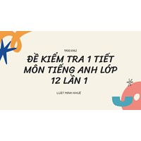 Đề kiểm tra 1 tiết môn tiếng Anh lớp 12 lần 1