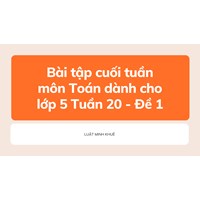 Bài tập cuối tuần môn Toán dành cho lớp 5 Tuần 20 - Đề 1
