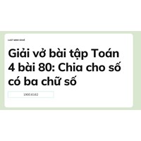 Giải vở bài tập Toán 4 bài 80: Chia cho số có ba chữ số