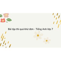Bài tập thì quá khứ đơn - Tiếng Anh lớp 7