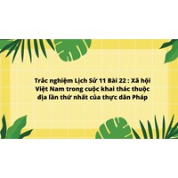 Trắc nghiệm Lịch sử 11 Bài 22: Xã hội Việt Nam trong cuộc khai thác thuộc địa lần thứ nhất của thực dân Pháp